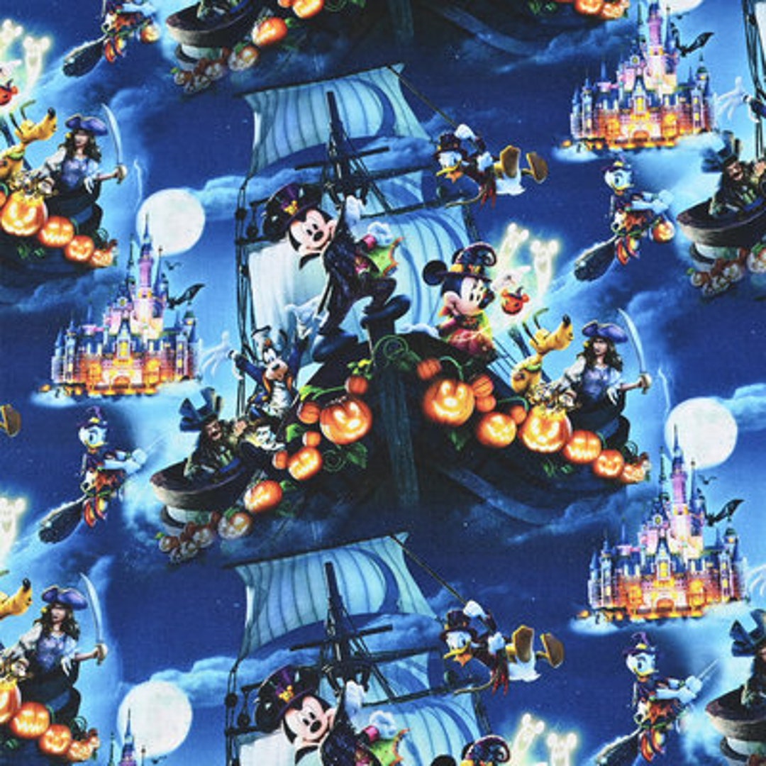 Disney’s Mickey Mouse Fabric Pumpkin Fabric Halloween Fabric Cartoon