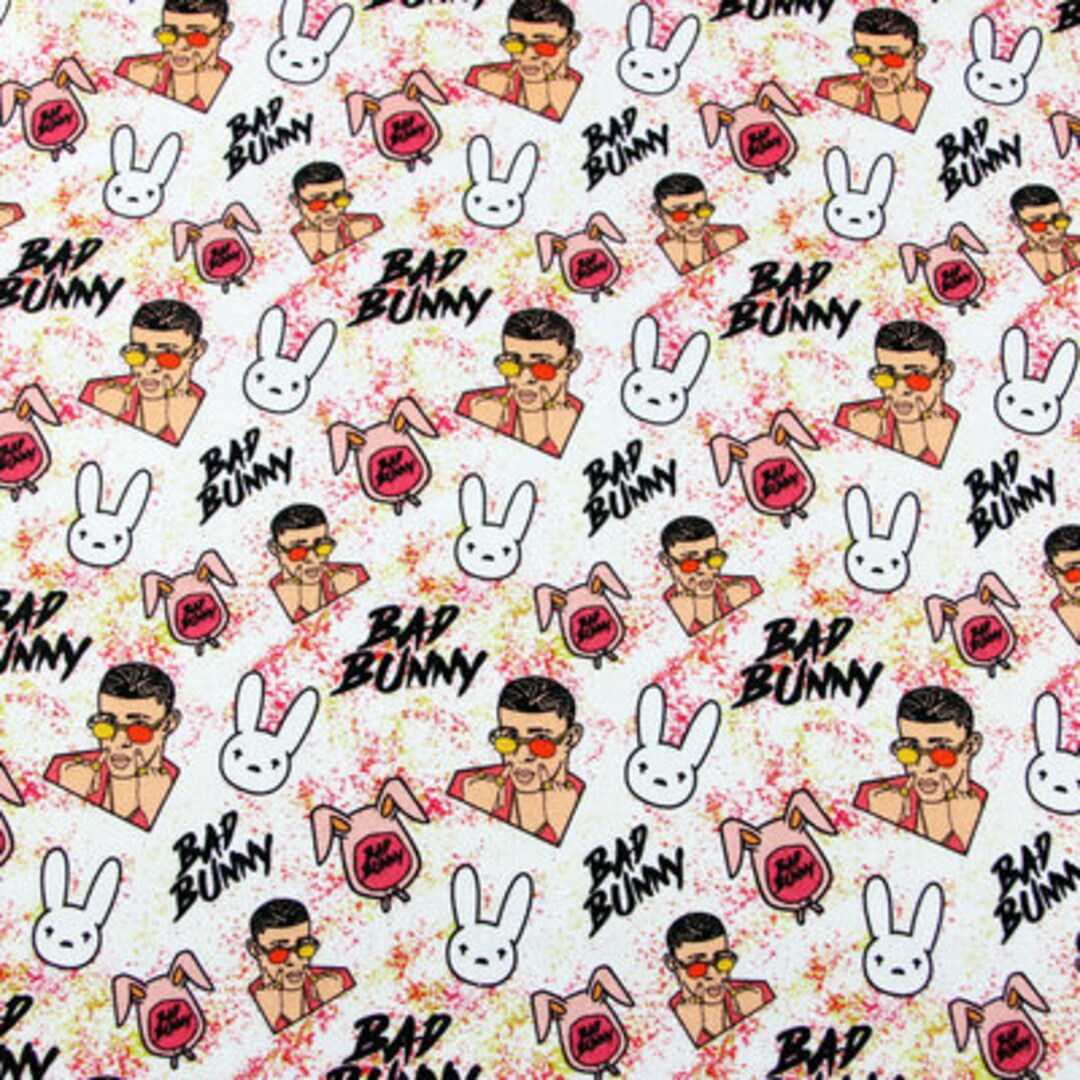 Bad Bunny Fabric Cartoon Character Fabric 100 Cotton Fabric by the