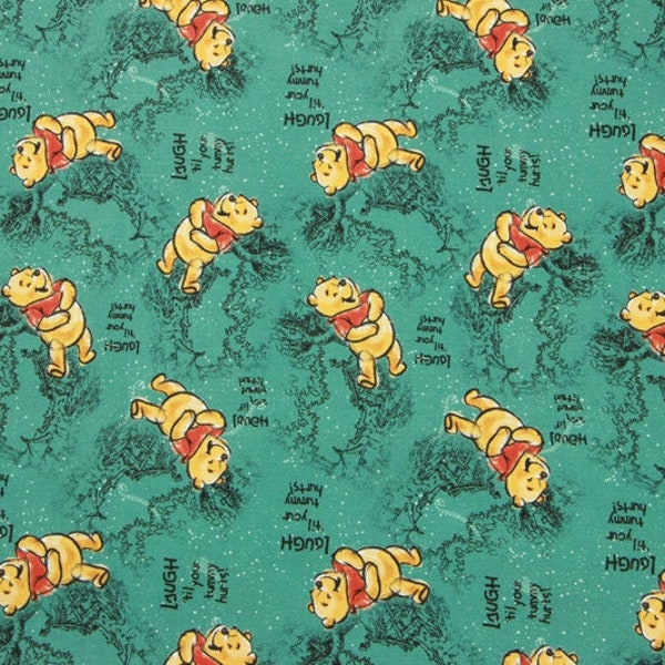 Winnie the Pooh Fabric Pooh Bear Fabric Cartoon Character Fabric 100% Cotton Fabric By The Half Yard