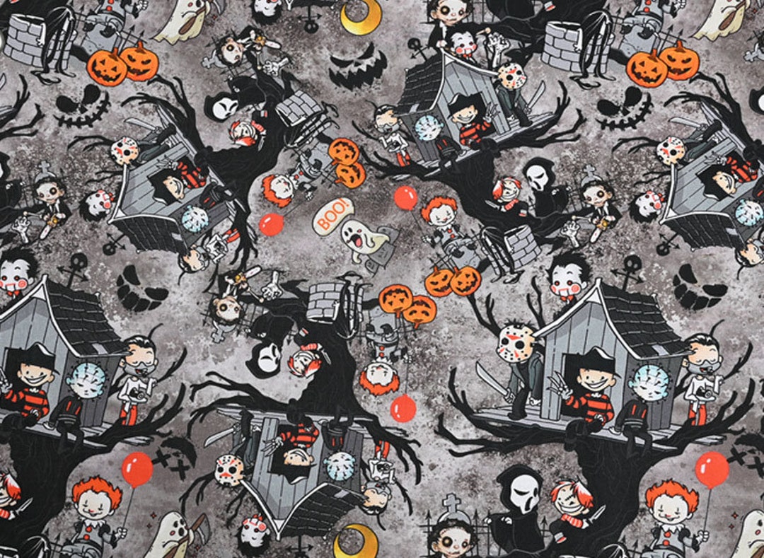 Halloween Fabric Gothic Fabric Jason Fabric Freddy Fabric Etsy