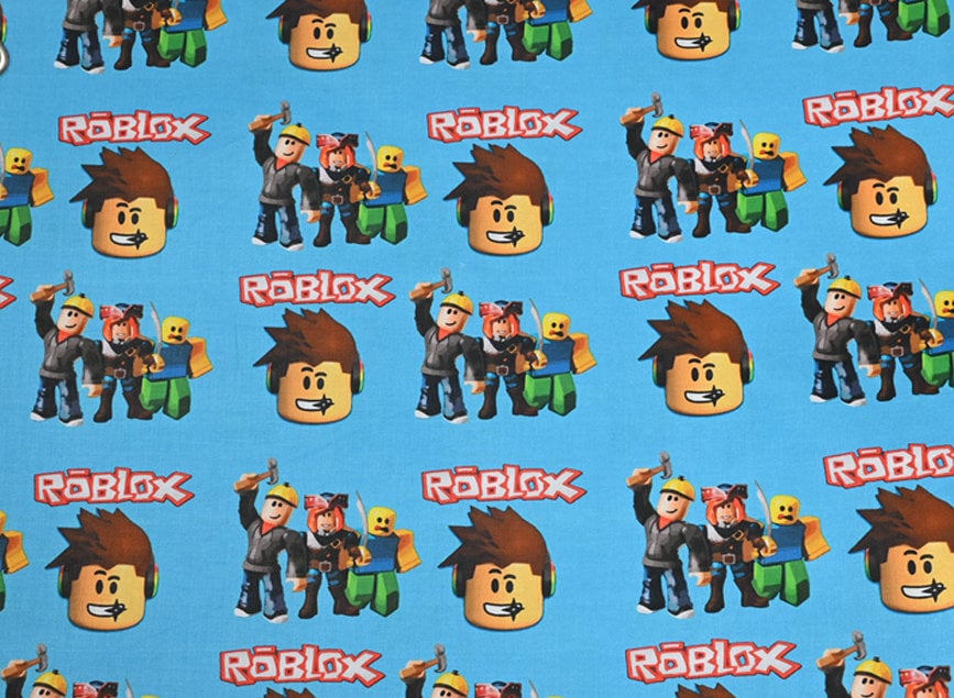 Tecido Roblox Estampa Games F. Azul - 140 cm X 100 cm.