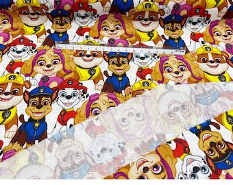 PAW Patrol Fabric Good Pups Fabric Puppy Dog Fabric 100% Cotton Fabric By The Half Yard