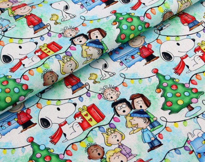 Peanuts Snoopy and Woodstock Christmas Sledding on Gray Licensed