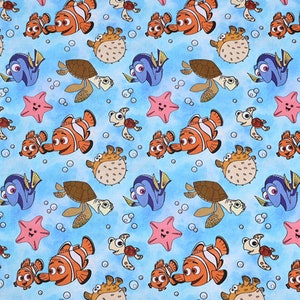 Finding Nemo Fabric Cartoon Character Fabric 100% Cotton Fabric By The Half Yard