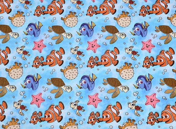 Finding Nemo Fabric Cartoon Character Fabric 100% Cotton Fabric By The Half Yard