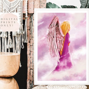 Angel Healing Art Print: liefde en licht decor (digitale download)