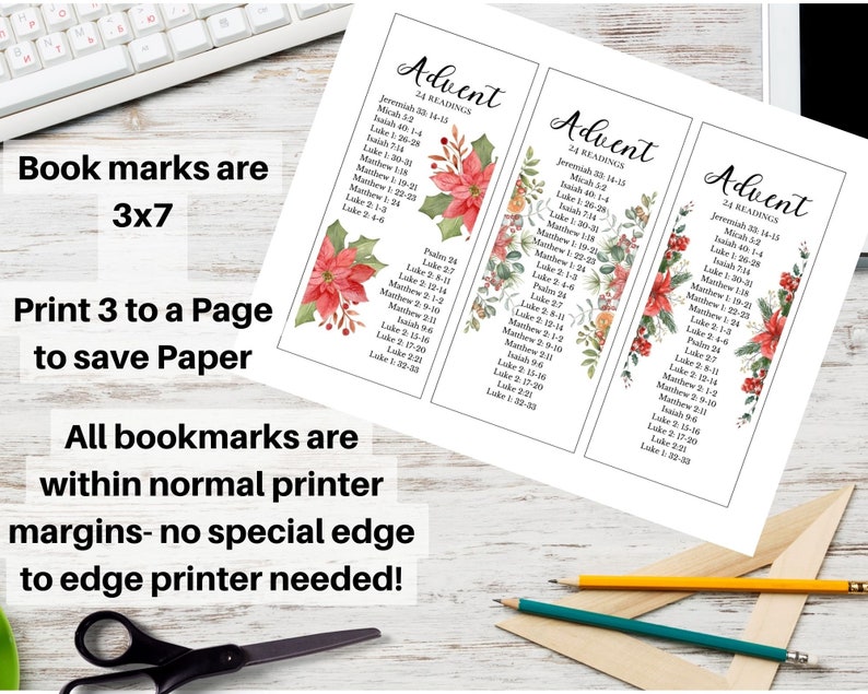 ADVENT ACTIVITY Christmas Scripture Bookmarks Set of 6 Gift Bookmark ...