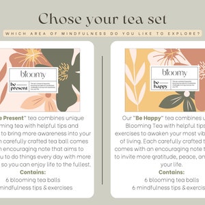 Blooming Tea Geschenkset: Handgemachte Blütenteekugeln Einzigartige Geschenkidee für Self Care Paket, Achtsamkeitspraxis und Gesunde Gewohnheiten Bild 5