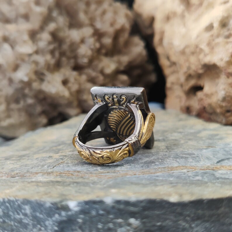 Design Ruby Gemstone Ring, Multistone Silver Ring, Rhodium Plated