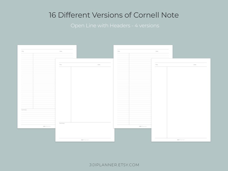 Printable Cornell Note Page Pack Cornell Method Note-taking - Etsy