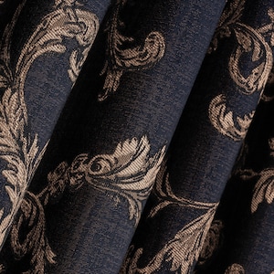 Luxury Jacquard Damask Curtains, Classic Floral Drapes, 12 Colors, Custom Size, Rod Pocket, Grommet, Back Tab, Hooks and Rings