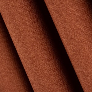 Terracotta Burnt Orange Faux Linen Curtains, Extra Long 46 Colors, Rod Pocket, Grommet, Back Tab, Hooks & Rings Custom Drapery Panels