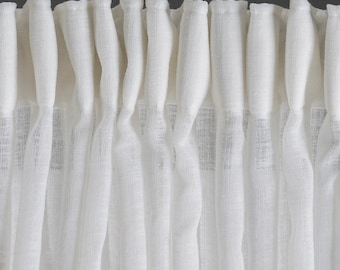 Extra Wide Sheer Linen Curtains, 23 Colors. Made to Order Rod Pocket, Back Tab, Grommet, Hook and Ring Hanging For Curtain Rod and Track.