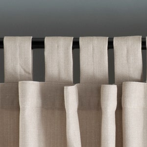 100% Blackout Tab Top Linen Curtains, Custom Size Drapes, 31 Colors, Extra Wide Panel for Bedroom, Living Room & Doorways