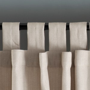 Tab Top Linen Curtain, 31 Color Options, Livingroom Linen Drapes, Curtains For Grommet, Backtab and Rod Pocket. image 1