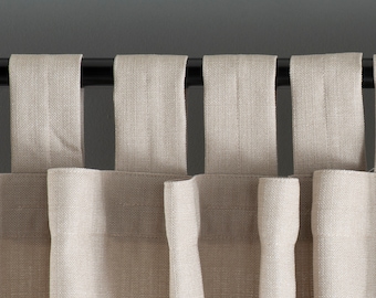 Tab Top Linen Curtain, 31 Color Options, Livingroom Linen Drapes, Curtains For Grommet, Backtab and Rod Pocket.