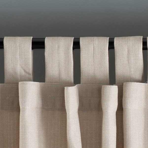 Tab Top Linen Curtain, 31 Color Options, Livingroom Linen Drapes, Custom High Quality Linen,