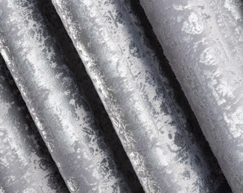 Cortinas de terciopelo dorado 100 % opacas, cortinas de damasco plateado, cortinas de terciopelo extra largas.