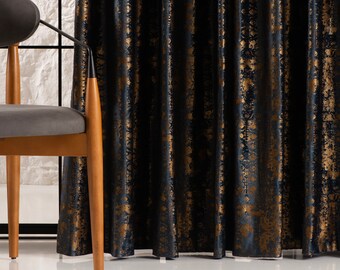 Extra Long Double French Pleated Velvet Curtain, Gilded Velvet Drapes , 24 Color Options, Velvet Curtain, Custom Made Rod Pocket Panels.