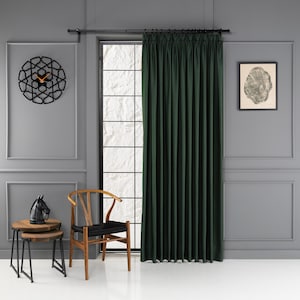 Triple French Pleated Livingroom Curtains and Drapes, Custom Sizes Available, 46 Colors Options.