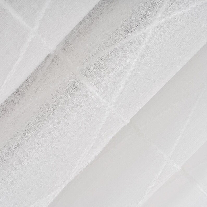 Embroidered Linen Sheer Curtains for All Rooms With 6 Color Options