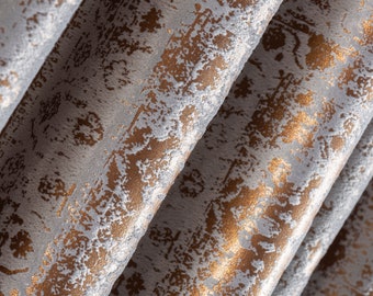 Custom Gold and Silver Gilded Velvet Curtains, Living Room Drapes