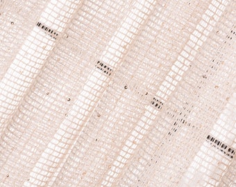 Bohemian French Pleat Fishnet Sheer Curtain, 6 Color Option, Living Room Linen Curtain, Adjustable Luxury Linen.