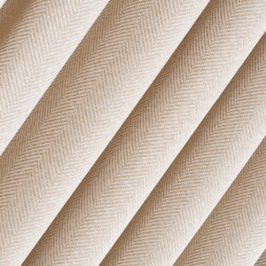 100% Blackout Herringbone Linen Curtains For Back Tab, Grommet, Rod Pocket and Hooks and Rings. Herringbone Linen Drapes, 19 Color Options.