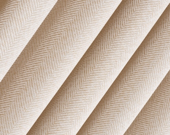100% Blackout Herringbone Linen Curtains For Back Tab, Grommet, Rod Pocket and Hooks and Rings. Herringbone Linen Drapes, 19 Color Options.