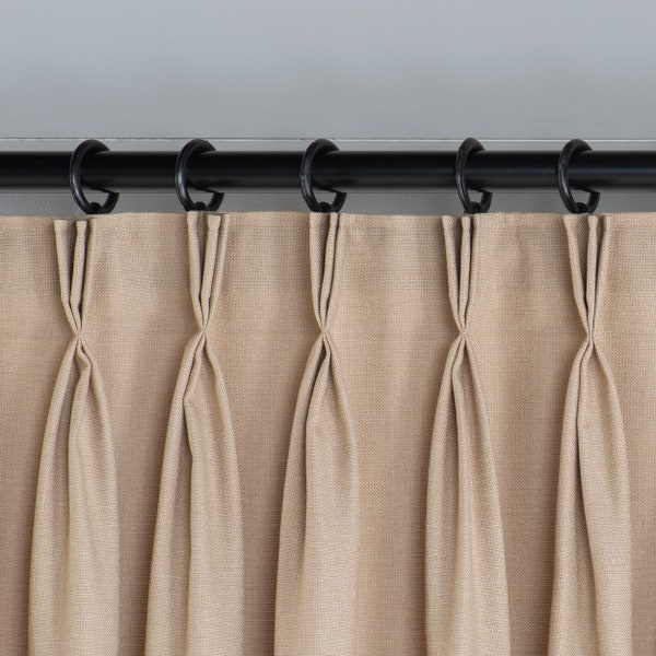Triple French Linen Curtain, 31 Color Options, Livingroom Linen Drapes, Custom High Quality Linen,