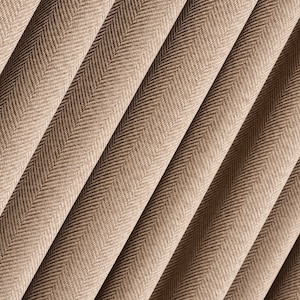100% Blackout Extra Wide Herringbone Linen Curtains, 19 Colors, Custom Thermal Drapes for Rod Pocket, Grommet, Back Tab, Hooks & Rings.