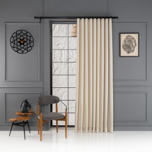 100% Blackout Backtab Herringbone Linen Curtains, 19 Color Options. image 4