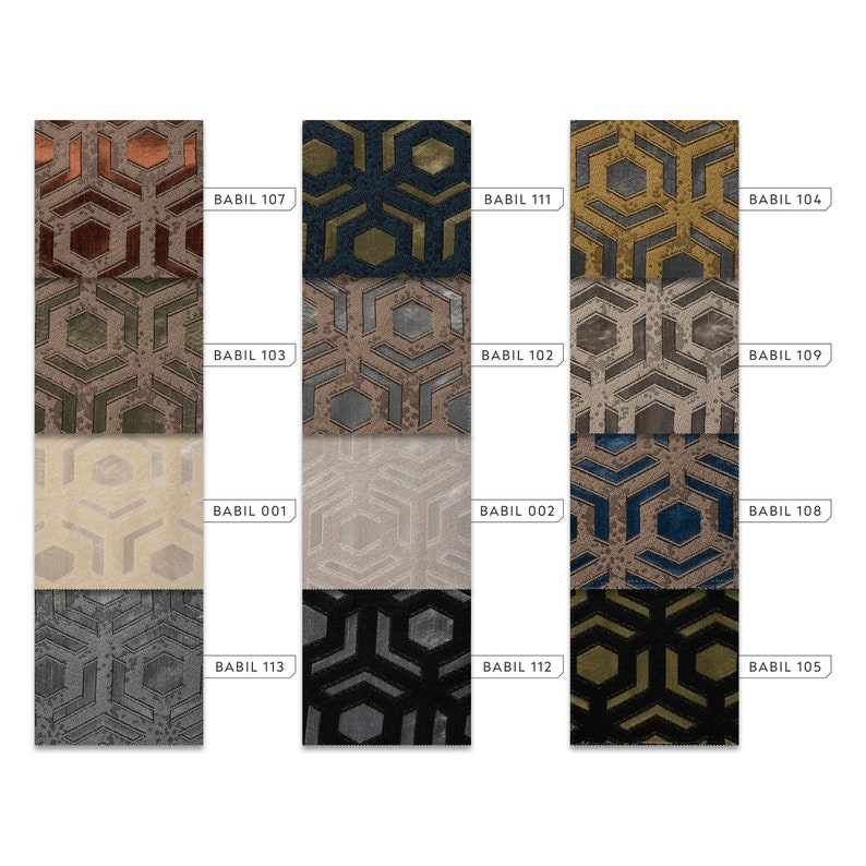 Jacquard Geometric Patterns, Curtain for Bedroom and Livingroom, 12 Color Options, Rod Pocket Curtains, Pleated Custom Curtain Panels. image 7