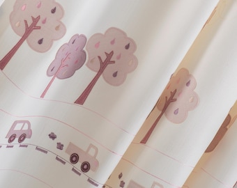 Pink Linen Blackout Curtains, Baby Girl Nursery Drapes, Custom Size