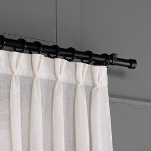 Extra Wide Linen Sheer Curtains, 20 Colors, Custom Size, Double & Triple Pleat Drapes for Living Room, Bedroom, Patio, Ceiling Track