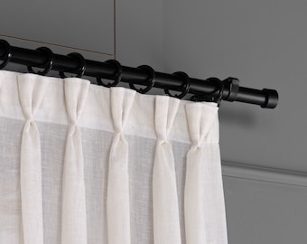 Tende trasparenti in lino extra larghe, 20 colori, dimensioni personalizzate, tende a pieghe doppie e triple per soggiorno, camera da letto, patio, binario a soffitto