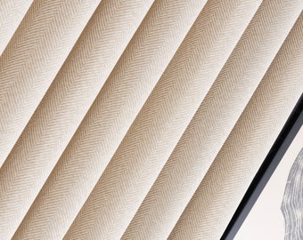 Custom Linen Herringbone Curtains, Light Filtering Drapes