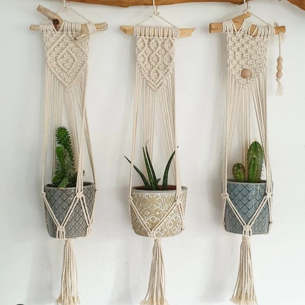 Macrame Wall Hanging, Boho Home Wall Decor, Macrame Plant Hanger, Macrame Pattern Valance, Macrame Cotton Yarn