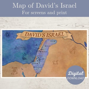 Bijbelse kaart van Israël tijdens het bewind van koning David, Davids Israël, Bijbelkaart, Oude Testament Israëlkaart, Oude Testamentkaart, Bijbelse tijdlijn