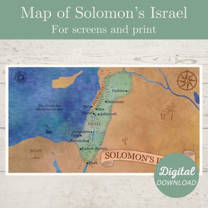 Biblical Map of Israel at the height of Solomon&#39;s reign, Solomon&#39;s Israel, Map of Old Testament Israel, Old Testament Map, Biblical Timeline