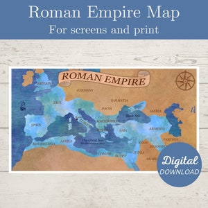 Mapa del Imperio Romano, Mapa del Nuevo Testamento, Difusión del cristianismo, Mapas para impresión o pantallas, Descarga digital