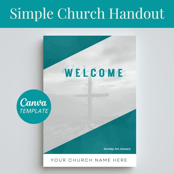 Simple Church Handout, Church Newsletter, Welcome to Church Handout, Weekly Church Bulletin, Sermon Notes, Church Flyer