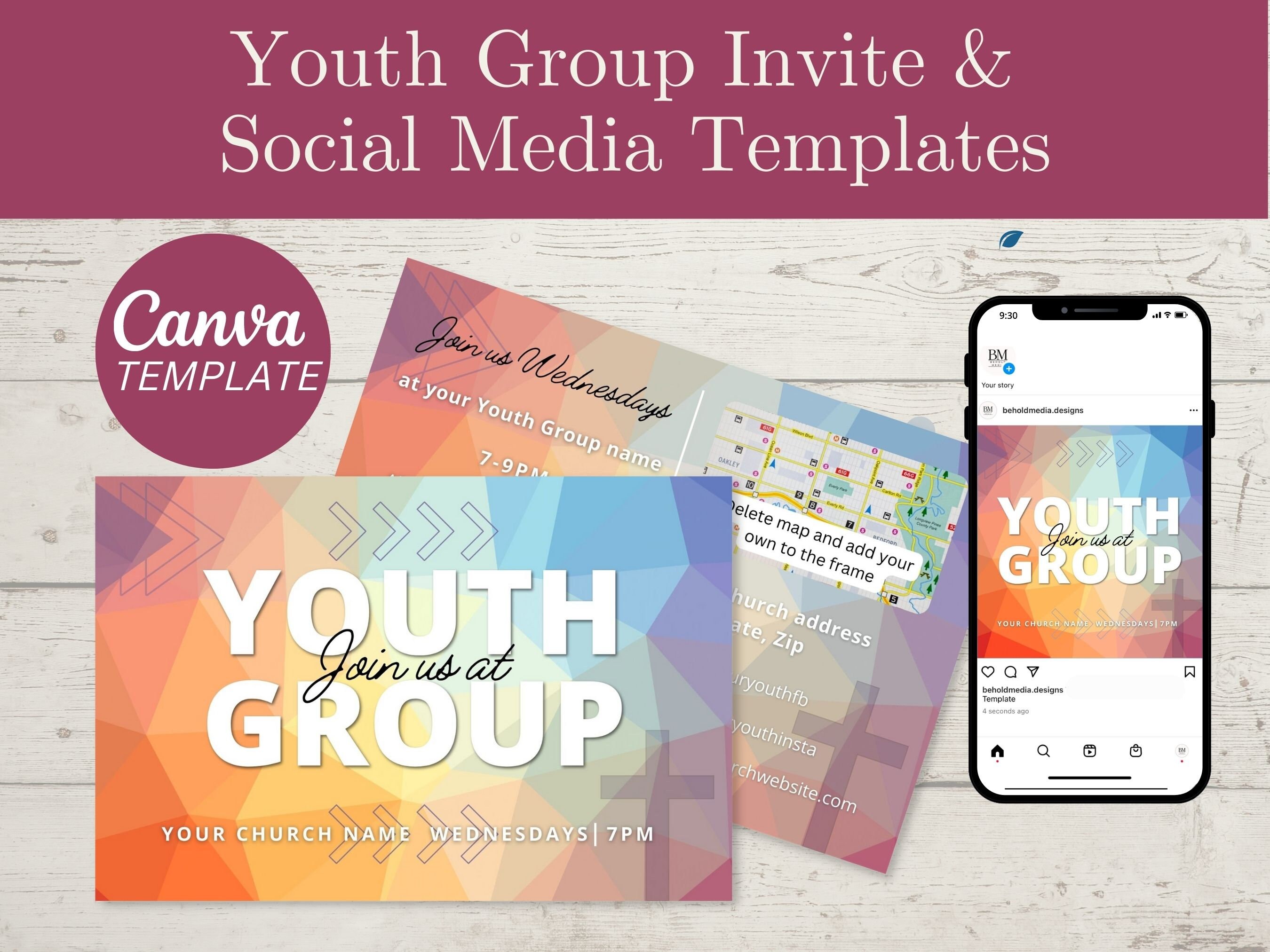 Youth Group Invitation Card Church Youth Group Social Media - Etsy
