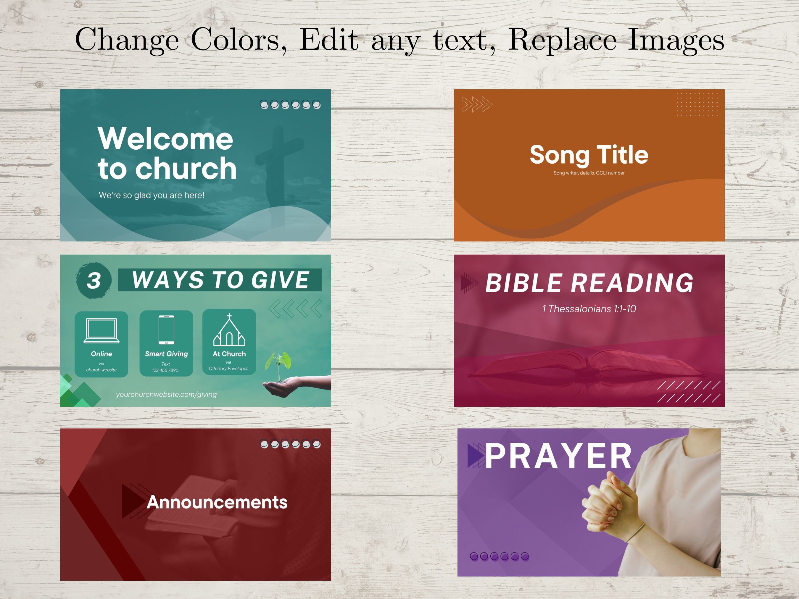 Church Slide Bundle, Church Announcement Slide Pack, Baptism