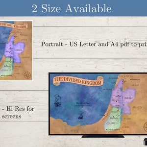Biblical Map of Divided Kingdom: Israel & Judah (digital Download) - Etsy