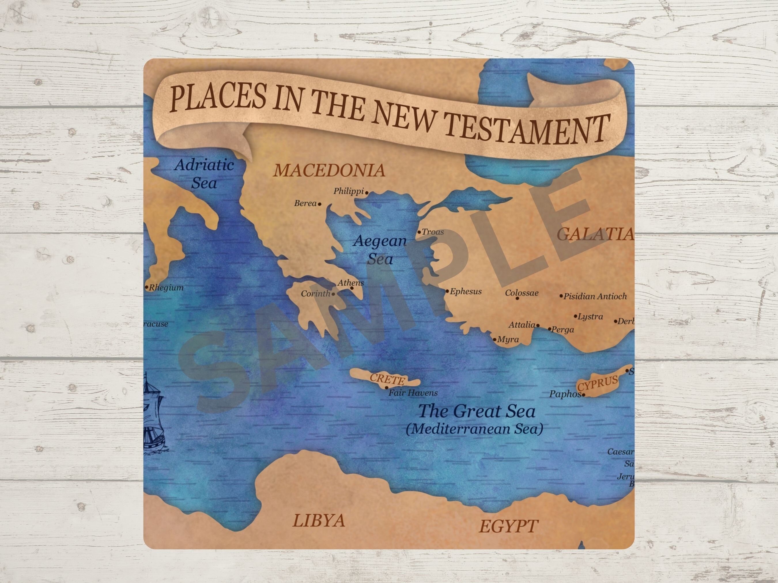Map of Places in the New Testament, New Testament Map, Roman Empire Map, Maps for Print or ...