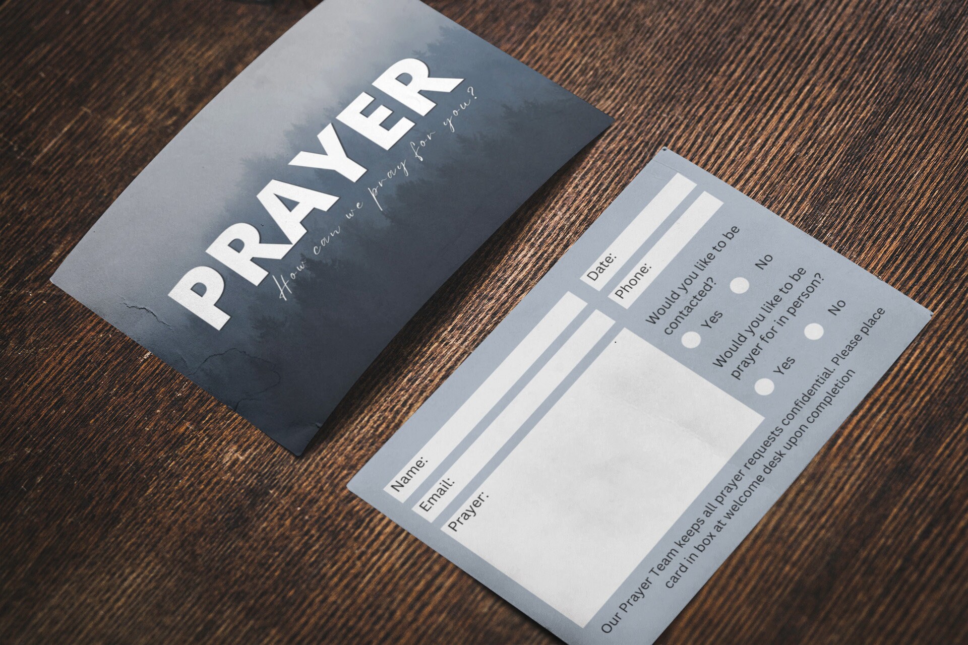 Church Prayer Card Prayer Request Card Canva Template Customisable 