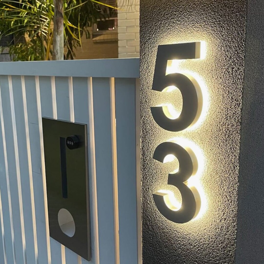 Custom 3D Address Sign Outdoor Backlit Address Sign Numbers Illuminated