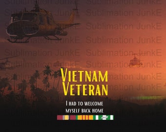 20 oz Skinny Tumbler Vietnam Veteran PNG sublimation