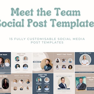 Meet The Team 15 Social Media Post Templates | Real Estate Instagram Posts | Canva Social Media Marketing Templates | About the Realtor Team